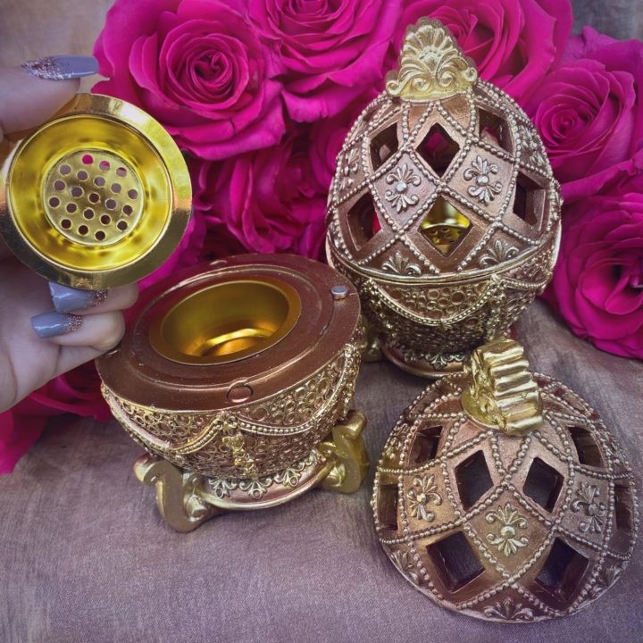 Golden Egg Incense Burners