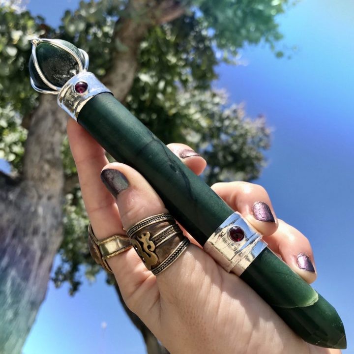 Jade and Garnet Prosperity Wands