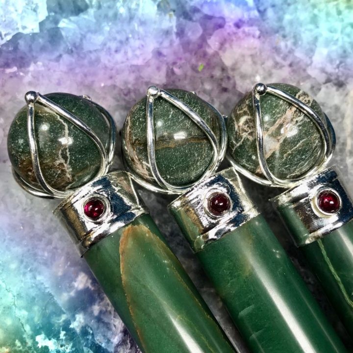 Jade and Garnet Prosperity Wands