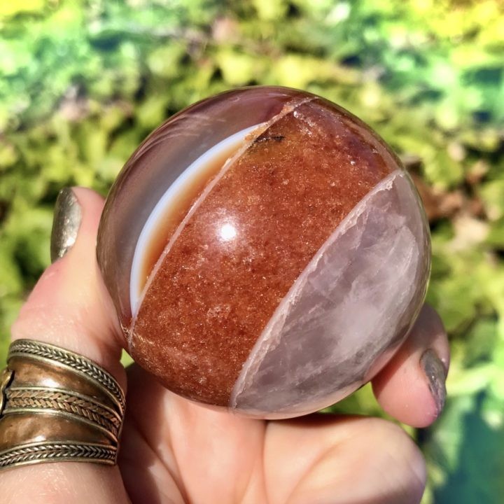 Rose Quartz, Peach Aventurine, and Carnelian Passion Spheres