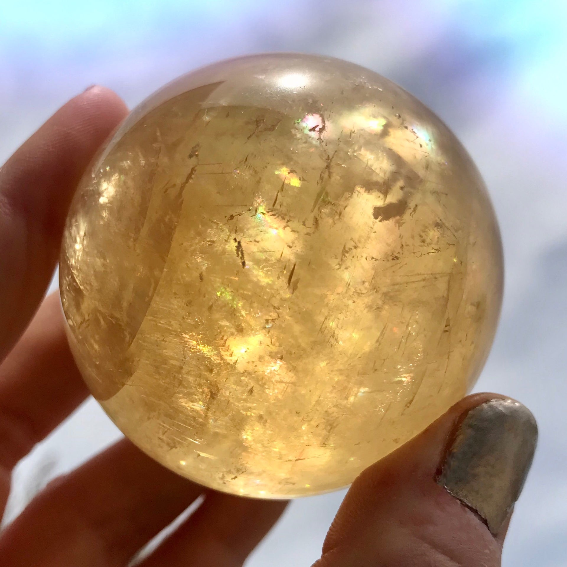 Honey Calcite Heal the Mother Wound Spheres for ease and