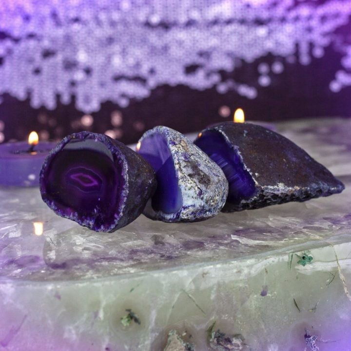 Purple Agate Violet Flame Portal Geodes