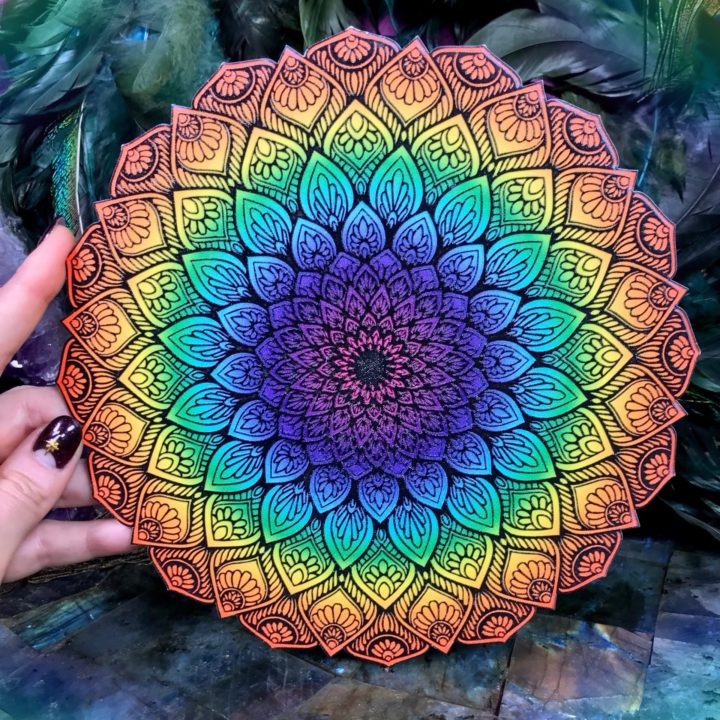 Athenas Peacock Rainbow Grid
