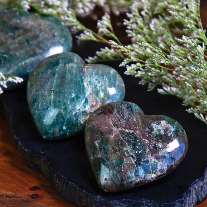Green Diopside Healing and Recovery Hearts