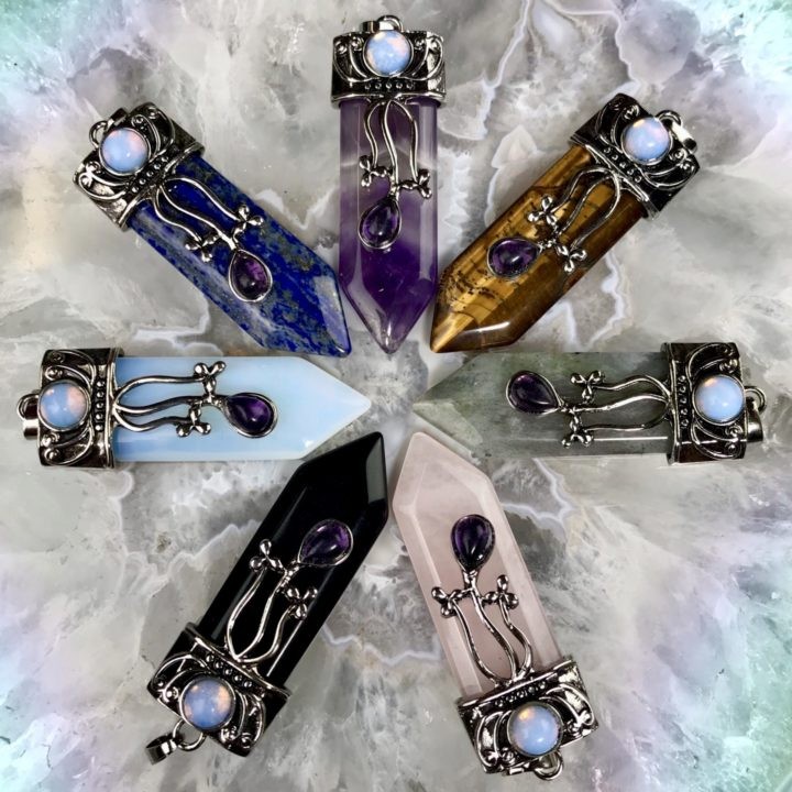 Intuitively Chosen Crystal Point Pendants