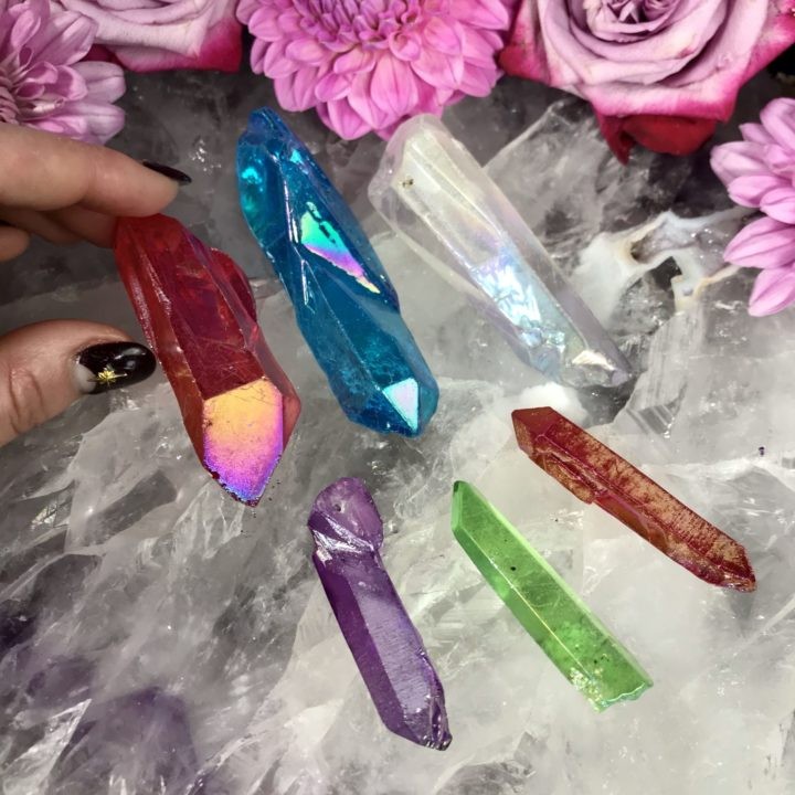 Intuitively Chosen Aura Quartz Points