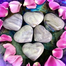 Purple Velvet Fluorite Hearts