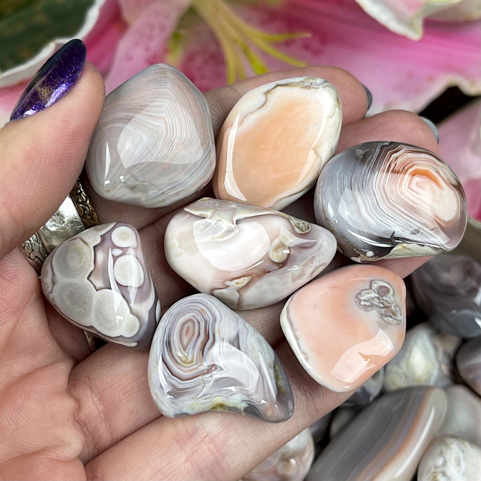 Sage Goddess Tumbled Pink Botswana Agate For Comfort And Strength