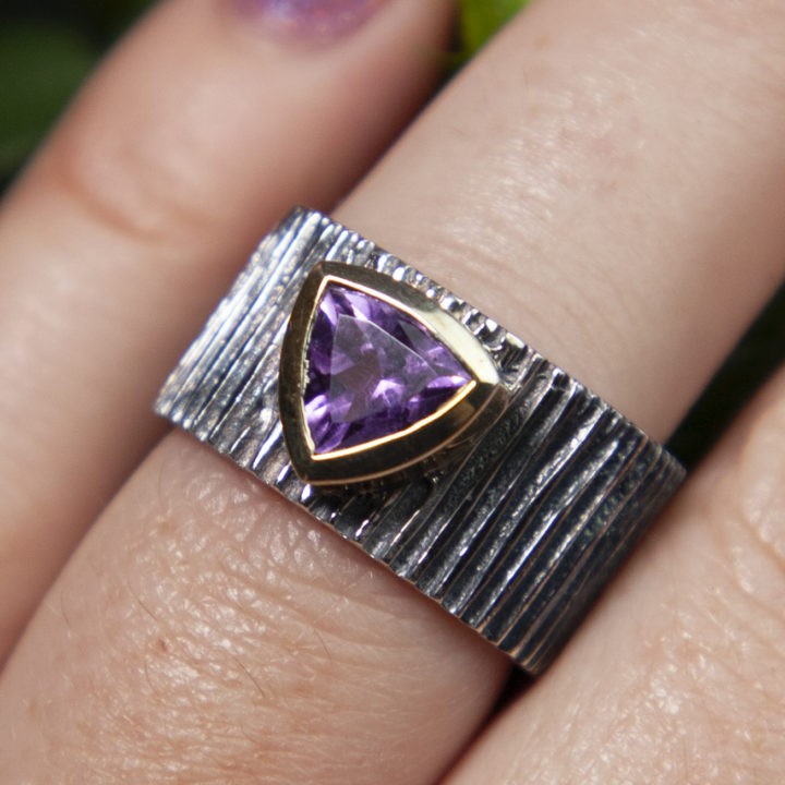Athena's Shield of Peace Amethyst Rings