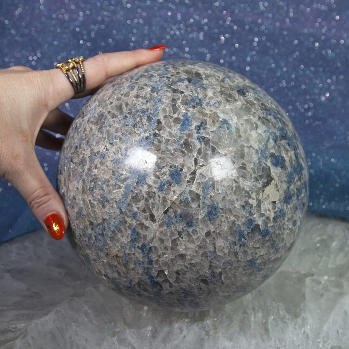 Blue Tourmaline in Matrix Sphere