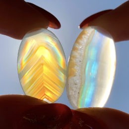 Holographic Healing Iris Agate Cabochons