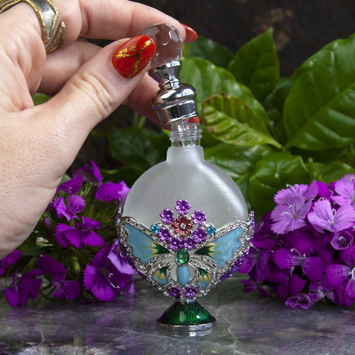 Limited Edition Pearl Perfume and Butterfly Perfume Bottle Duo