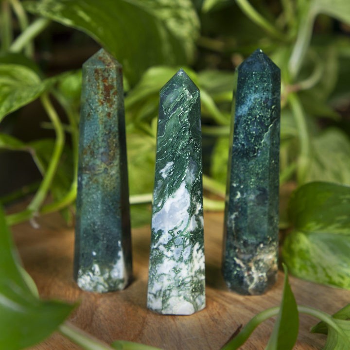Gaia's Grounding Moss Agate Generators for centering and security