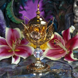 Golden Floral Electric Oud Incense Burners