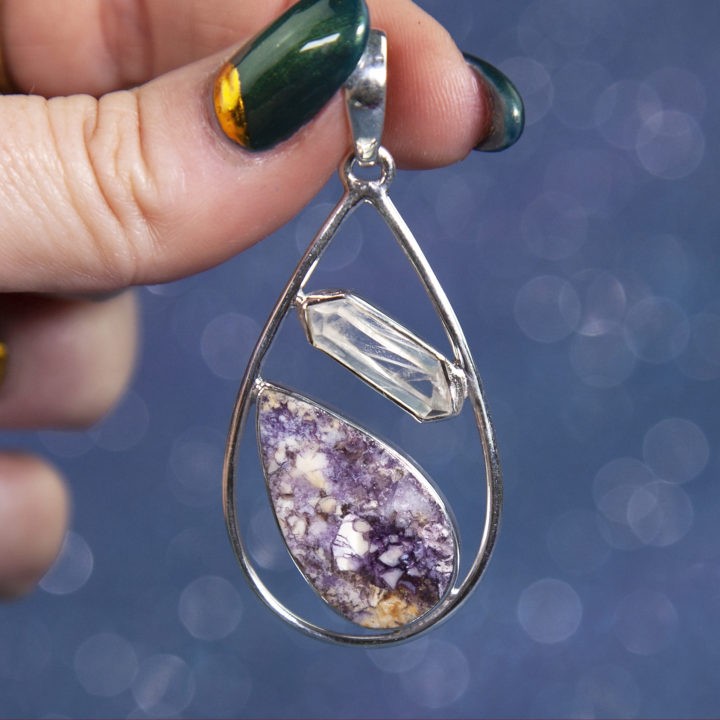 Tiffany Stone and Clear Quartz Rod Pendant