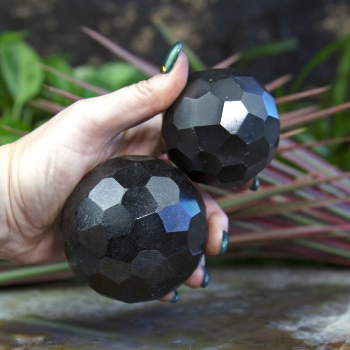 Ultimate Protection Black Tourmaline Faceted Spheres