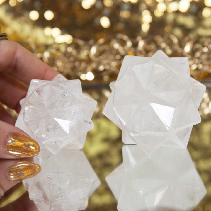 Clear Quartz 3D Metatron's Cubes