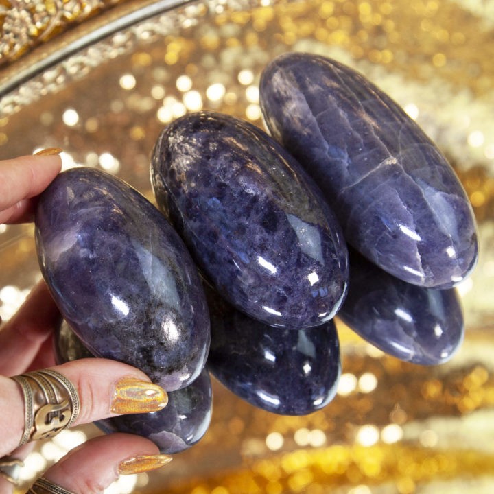 Iolite Shiva Lingams