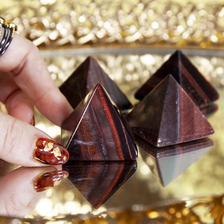 Red Tiger’s Eye Pyramids