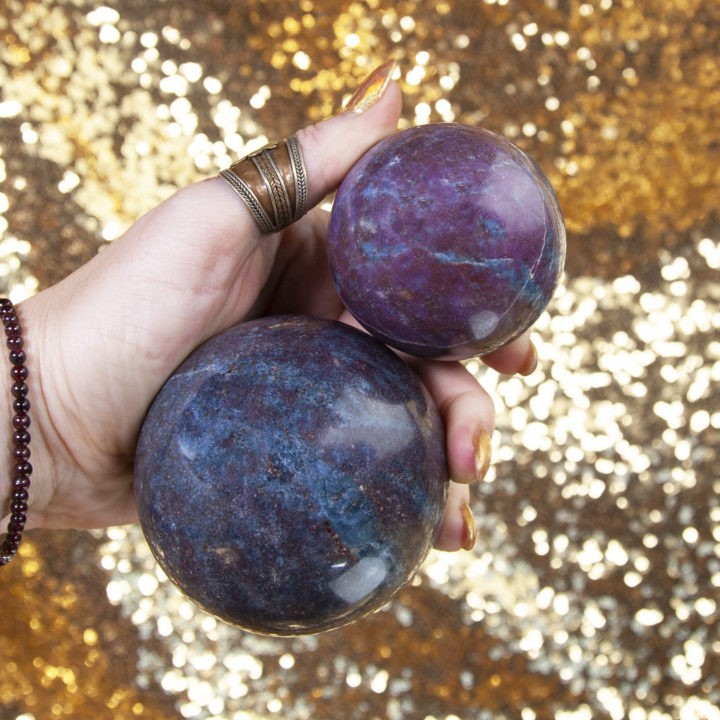 Ruby Kyanite Spheres