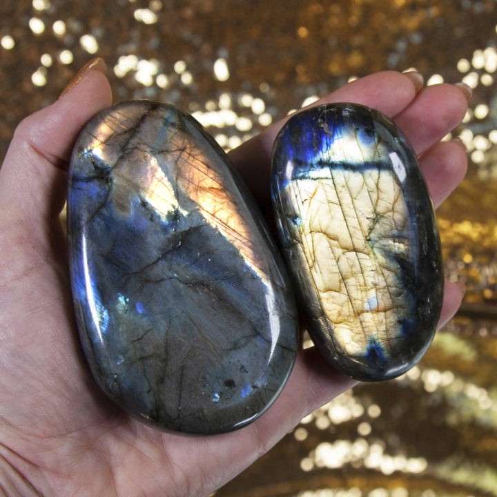 Super Flash Labradorite Palm Stones