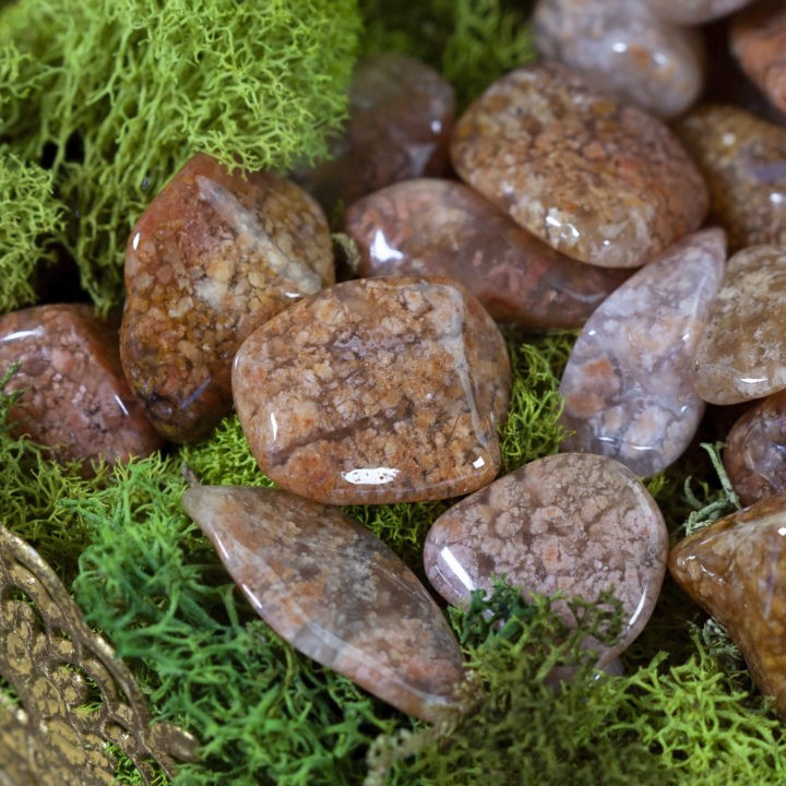 Tumbled Pink Moss Agate