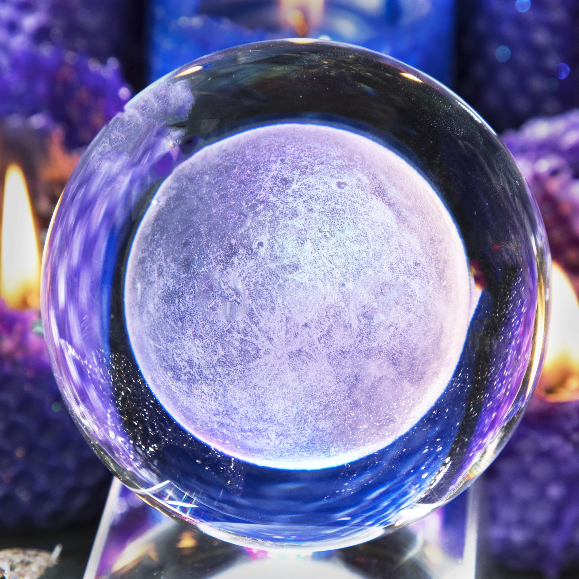 3d Floating Moon Glass Sphere For Lunar Mystery And Magic