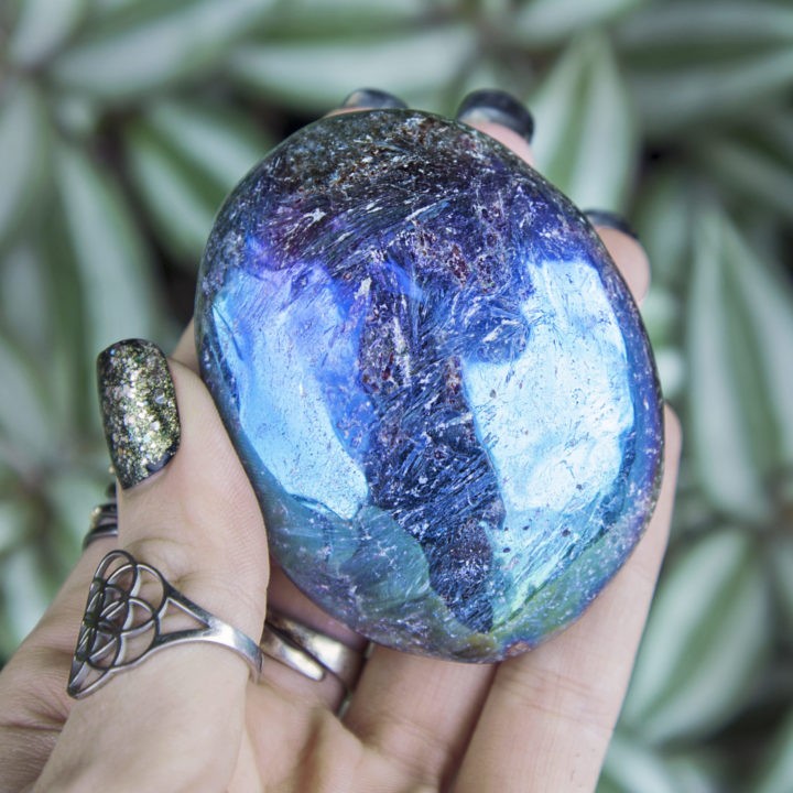 Angel Aura Arfvedsonite Palm Stones