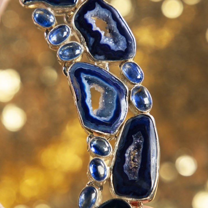 Blue Kyanite and Blue Agate Necklace
