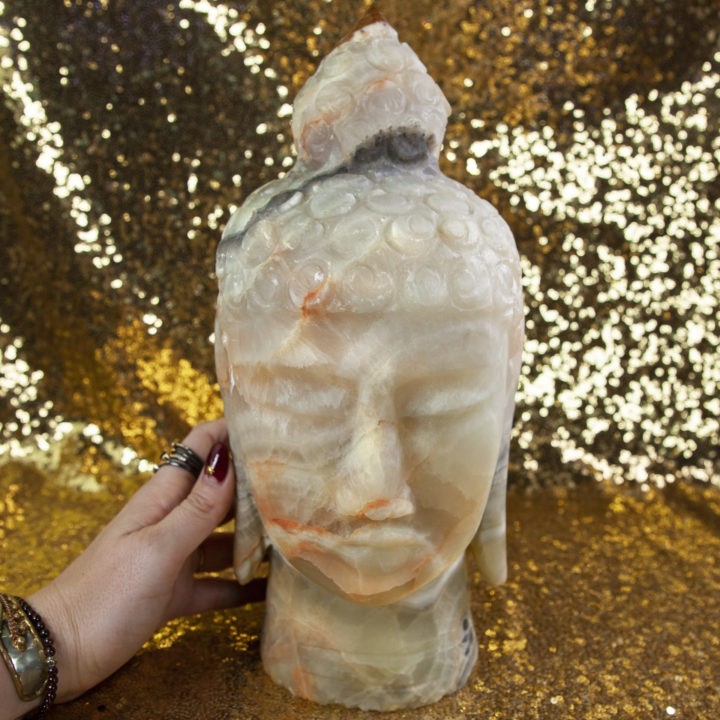 Green Onyx Buddha Head