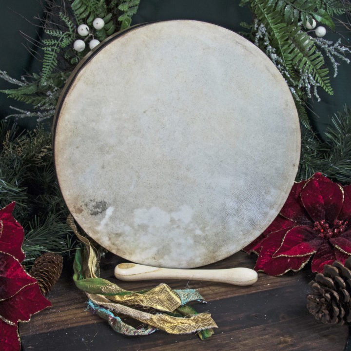 Natural Hide Bodhrán Drum with Beater