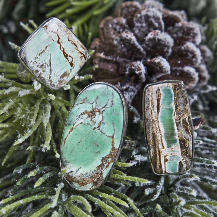 Variscite Peace and Love Rings