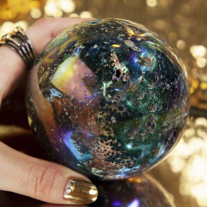 Angel Aura Ocean Jasper Sphere