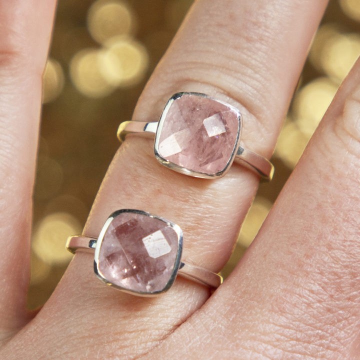 Faceted Morganite Ring