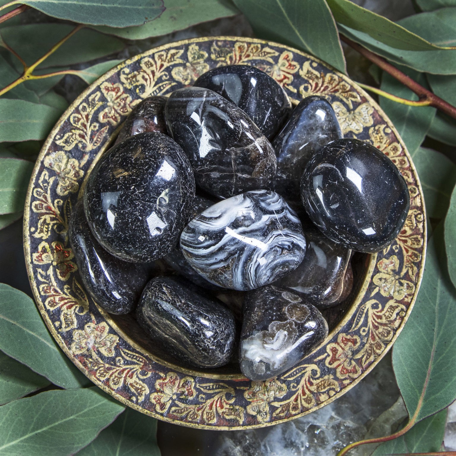 Large Tumbled Black Agate For Peace Balance And Grounding