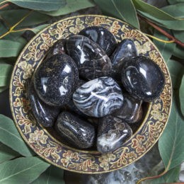 Large Tumbled Black Agate