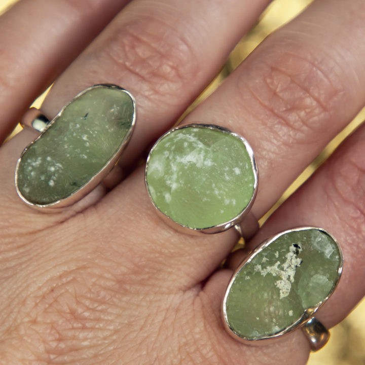 Sterling Prehnite Ring