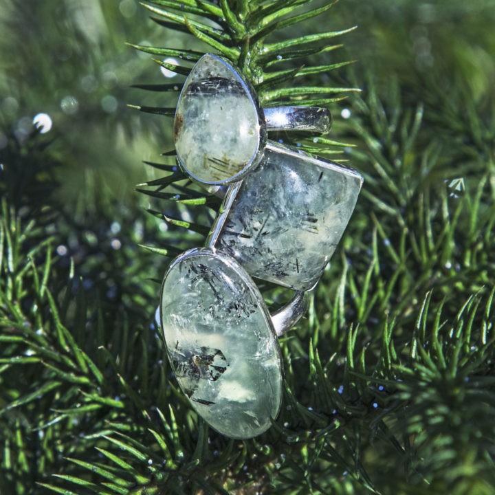 Manifest Healing Prehnite with Epidote Ring