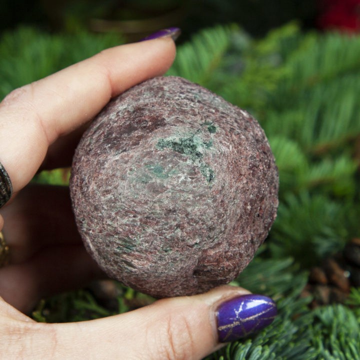 Raw Garnet and Fuchsite Love, Balance, and Healing Magic Ball