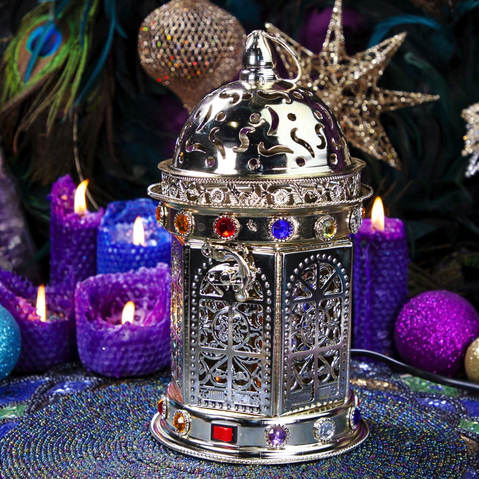 Silver Electric Bakhoor Incense Burner for clearing your space in style
