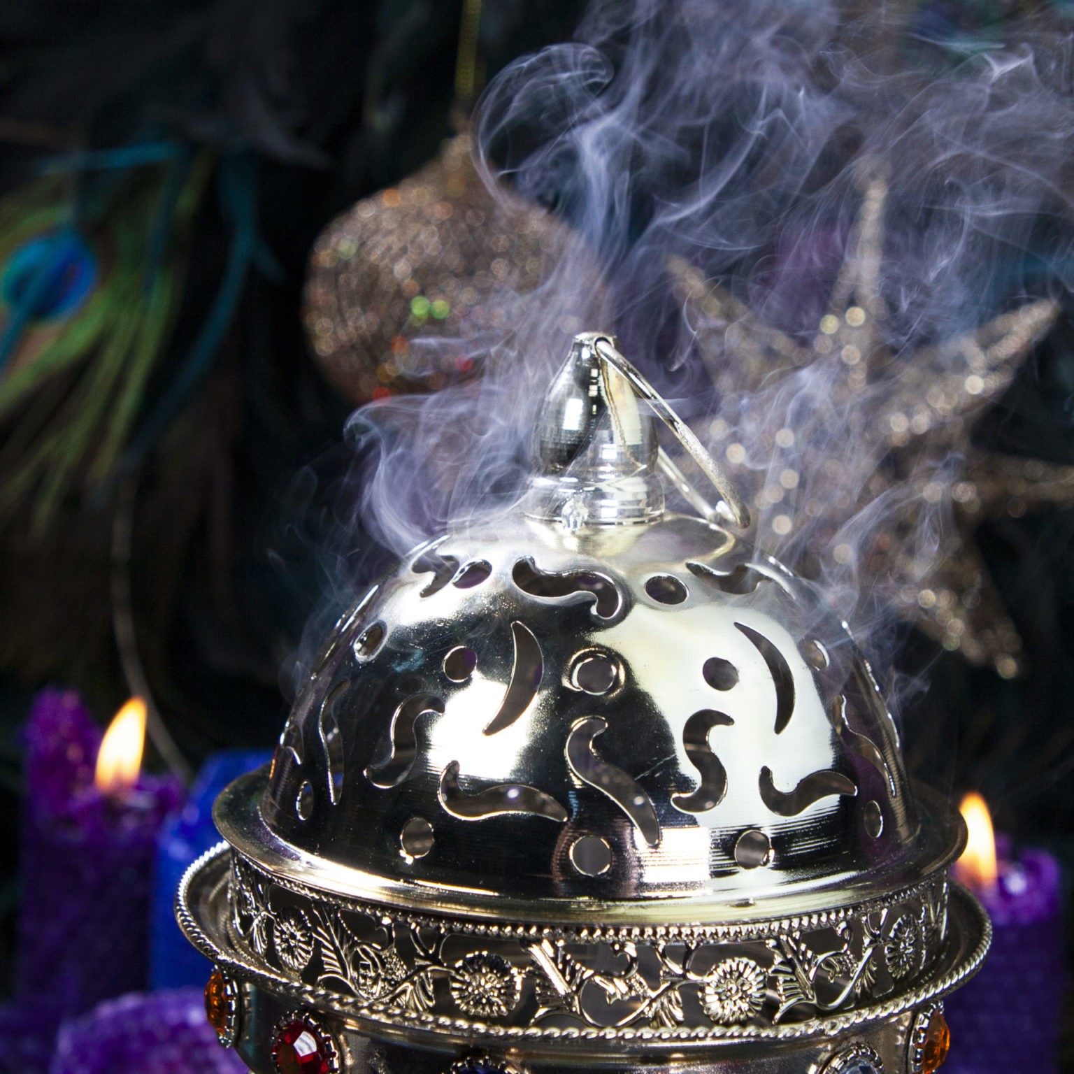 Silver Electric Bakhoor Incense Burner for clearing your space in style