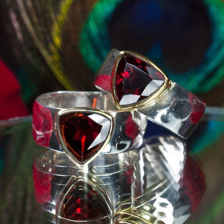 Calming and Grounding Garnet Unisex Ring