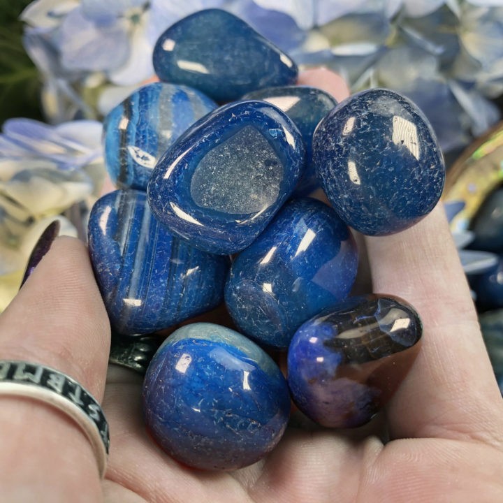 Medium Tumbled Blue Agate