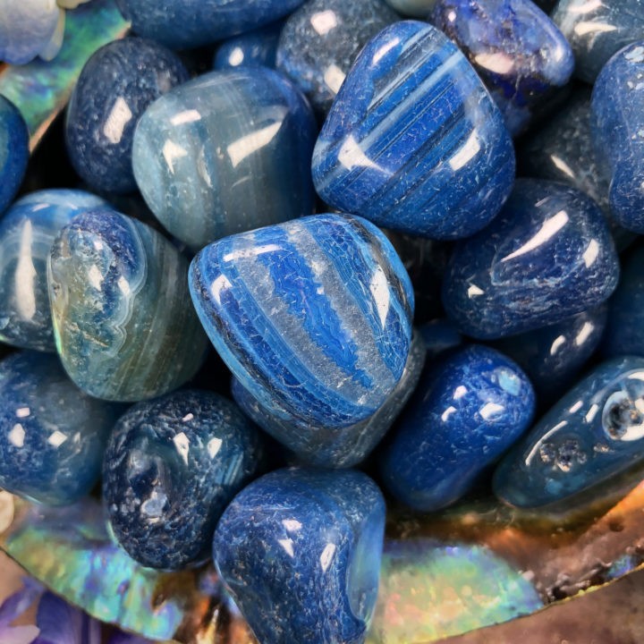 Medium Tumbled Blue Agate