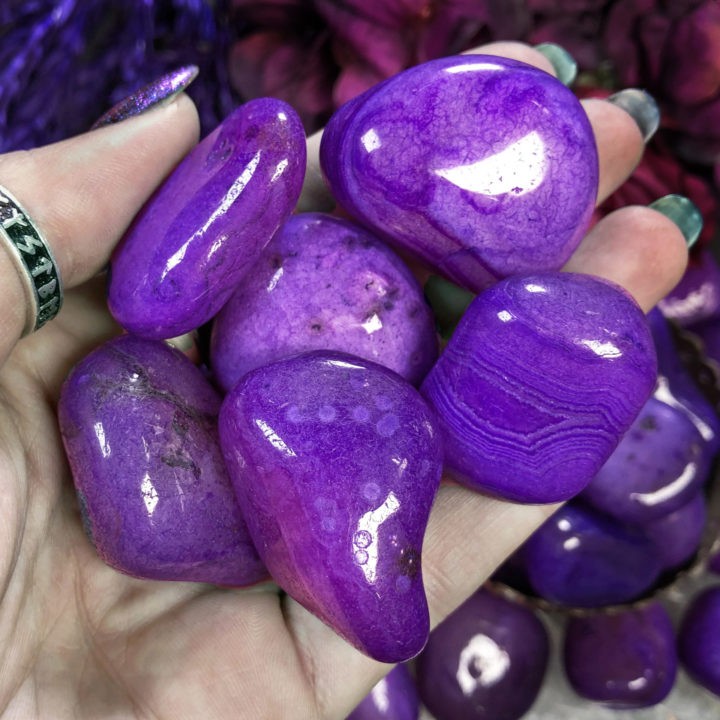 Purple Agate: Large Tumbled