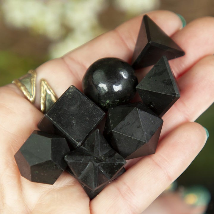 Black Tourmaline Sacred Geometry Set