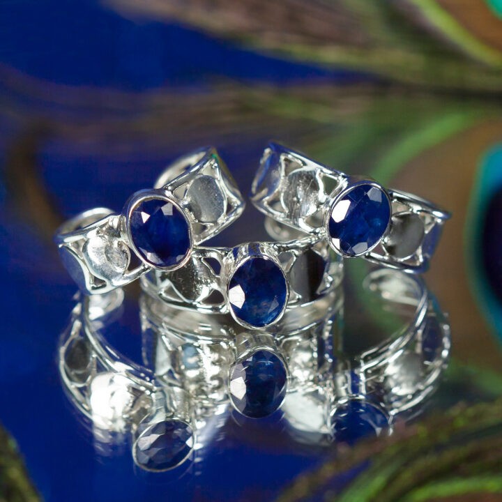 Blue Sapphire Moon Priestess Ring