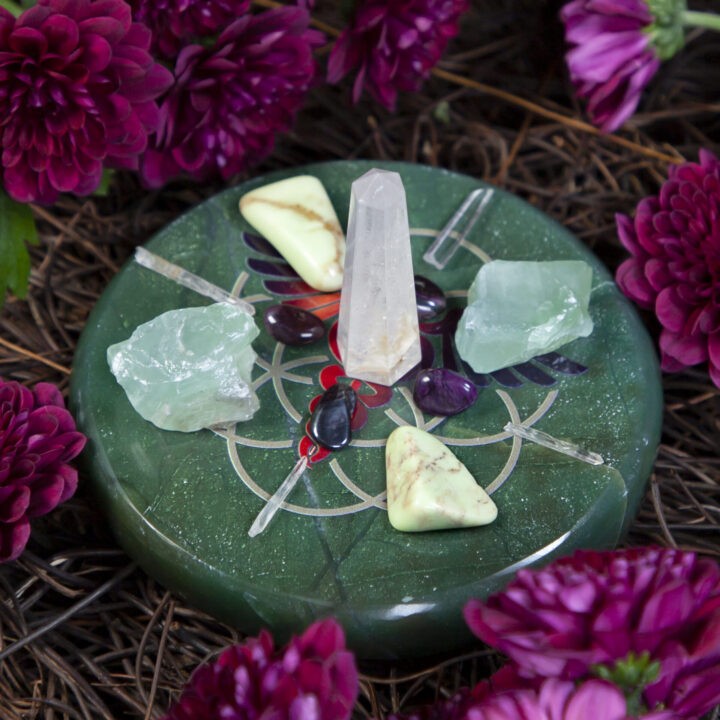 Heal it All Crystal Grid with Healing Gemstone Plate
