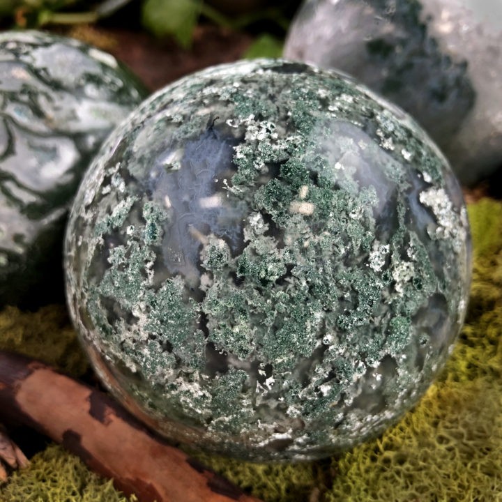 Moss Agate Mother Earth Sphere