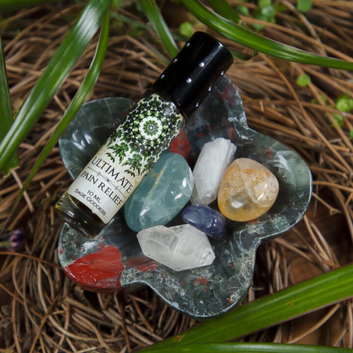 Ultra Healing Bloodstone Flower Bowl with Perfume and Gem Set